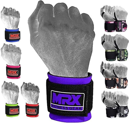 MRX Weight Lifting Wrist Wraps for Wrist Support Lifting Straps Gym Bodybuilding Training Workout for Men and Women