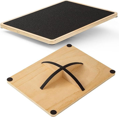 Wooden Rocker Balance Board for Adults Anti-Slip 350LBS Balance Trainer for Standing Desk, Physical Therapy & Core Strength – Durable Wooden Rocker Board for Office & Rehab