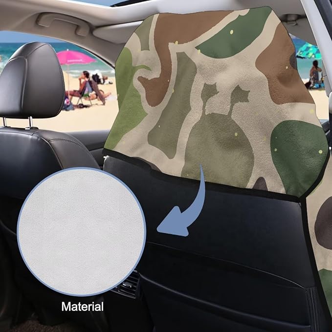 Bulopul Duck Hunting Camo Car Seat Towel Cover After Gym Workout Running Swimming Automotive Accessories for Girly Women Non-Slip Sweating Car Seat Cover