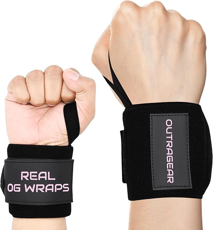 18" OG-Grade Wrist Wraps for Weightlifting – Heavy Duty Wrist Support with Thumb Loop & Lockdown Strap – Wrist Straps for Powerlifting, Bench Press & Gym Training