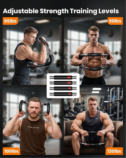 Upgraded Twister Arm Trainer, Adjustable Chest Workout Equipment, Portable Arm Exerciser for Upper Body Strength Training, Detachable Power Twister Bar for Home Gym Fitness