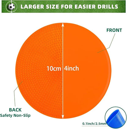 Spot Markers 9 Inch 10 Inch Non Slip Rubber Floor Markers Flat Field Cones Poly Dots for Soccer Basketball Sports Speed Agility Training and Drills