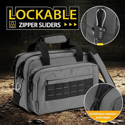 VEAGIA Range Bag,Pistol Case,Gun Range Bags For Handguns And Ammo Pouch 2 Pistols Soft Carrying Shooting Bag