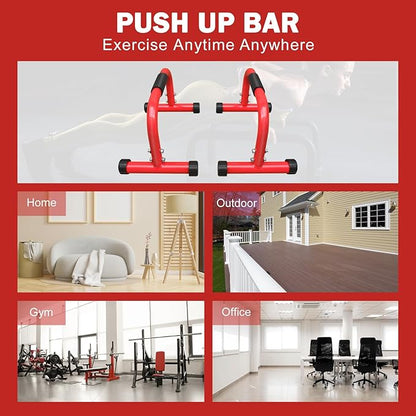 Push Up Bar, Parallettes Bars, No Wobbling Calisthenics Equipment for Handstand, L-Sit, Gymnastics, Calisthenics, Strength Training Parallel Bars for Men and Women