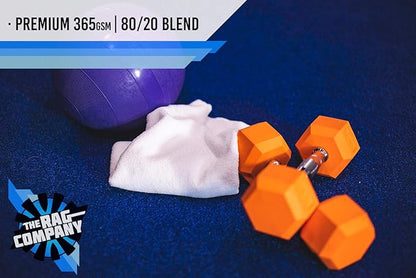 The Rag Company - Sport & Workout Towel - Gym, Exercise, Fitness, Yoga, Sport, Ultra Soft, Super Absorbent, Fast Drying Premium Microfiber, 320gsm, 16in x 27in, White (3-Pack)