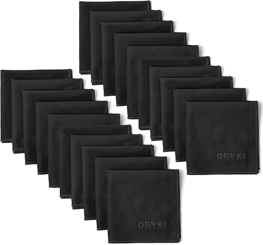 Pocket-Sized Sweat Towels - The Original Sweat Absorbing Handkerchiefs - Quick-Dry Microfiber Sweat Rags for Face, Hands, & Body - Men & Women - Gym, Sports, Work (Black: 20 Pack)
