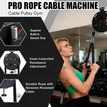 Gym Endless Rope Trainer Machine,Commercial Cable Pulley System for Home, Full-Body Workout Tool,Rope Climbing Machine for Upper Limbs,Grip, Arms, Back, Body Coordination Exercises