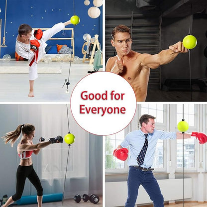 Boxing Reflex Ball for Hand Eye Coordination, Boxing Equipment for Training at Home, Double End Punching Ball, Workout for Adults & Kids Indoor, No Hammer for Installing, Anxiety Stress Relief.