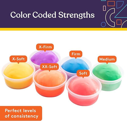 Special Supplies Therapy Putty for Kids and Adults - Resistive Hand Exercise Stress Relief Therapy Putty Kit, Set of 6 Strengths, 3 Ounces of Each Putty
