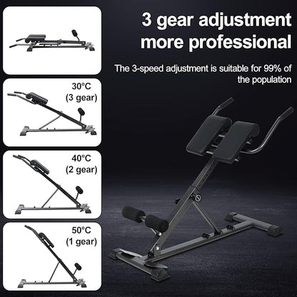 cdar Roman Chair, Adjustable Back Extension -Bench Hyperextension Roman Chairs Ab Workouts Sit Up Gym Machine Abdominal Muscle Trainer Exercise Equipment for Home Gym