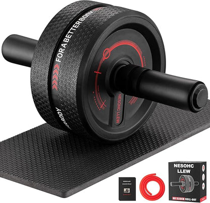 Ab Roller Wheel. Abdominal Training Roller for Men/Women, Abdominal Wheels Widened to 3.4 ", Rubber Tread of The Abdominal Wheel Upgraded, Max Weight 490 lbs