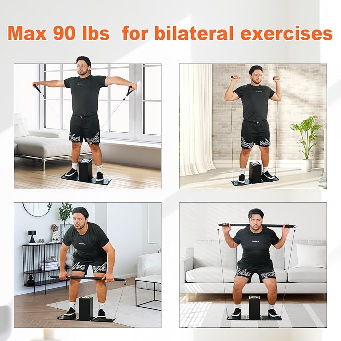 SR3 Pro Gym Equipment for Home, All in One Workout Machine, Fitness Portable&Foldable Small Space Compact Strength Training Cable Machine for Full Body Workouts