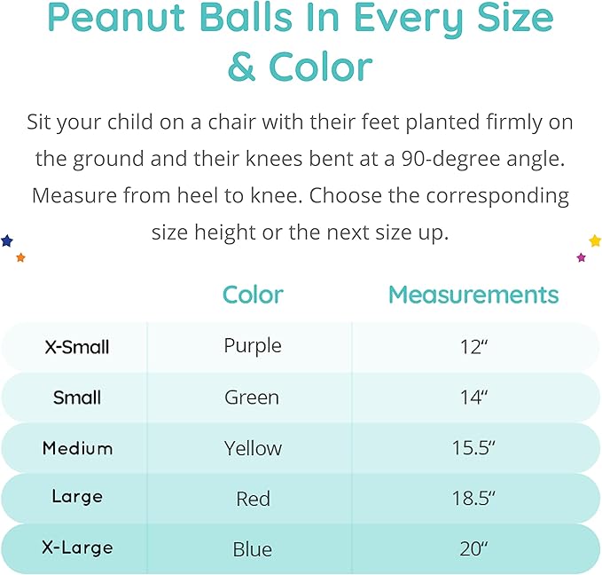 Fun and Function - Peanut Ball for Kids - Balance Ball for Kids with Special Needs - for Exercise, Therapy or Dynamic Seating