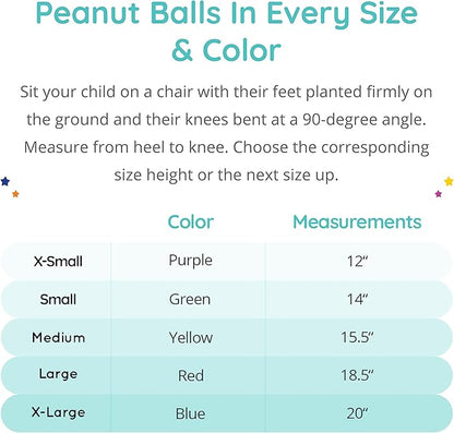 Fun and Function - Peanut Ball for Kids - Balance Ball for Kids with Special Needs - for Exercise, Therapy or Dynamic Seating