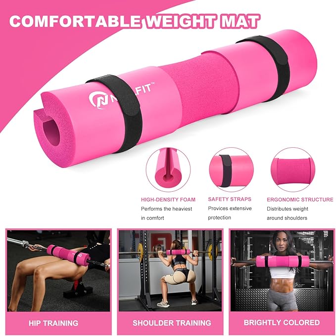 Barbell Pad Squat Pad for Squats—Squat Bar Pad—Great for Weightlifting,Lunges and Hip Thrusts—Foam Sponge Pad—Fit Standard and Olympic Bars Perfectly