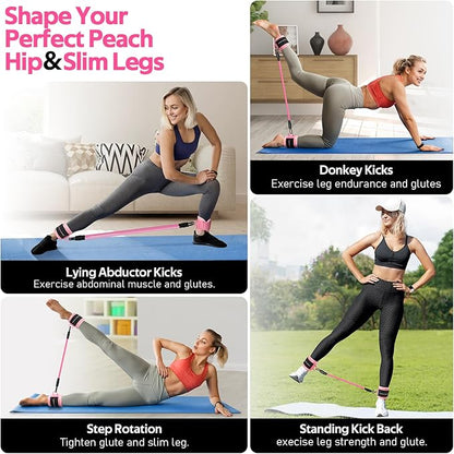 Ankle Resistance Bands with Cuffs, Ankle Bands for Working Out, Ankle Resistance Band for Legs and Glutes Workout Equipment, Butt Exercise Equipment for Women