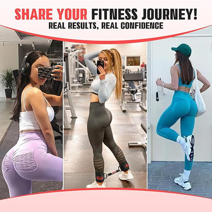 Ankle Resistance Bands with Cuffs, Resistance Bands for Working Out, Home Gym Workout Equipment for Women, Pilates Exercise, Hip, Leg, Glute Ankle Weights Training- Exercise Guides Included
