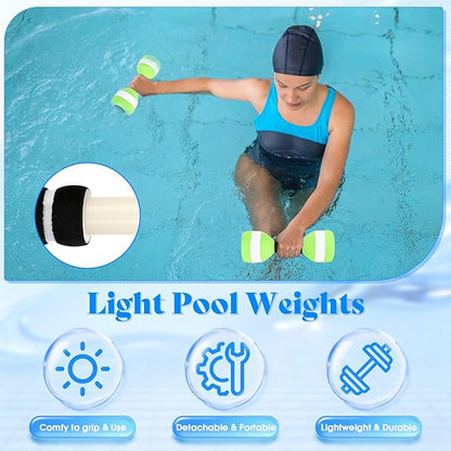 Aquatic Dumbbells, 2PCS EVA Foam Water Weights, Aquatic Exercise Dumbbells for Adults Youth Women Water Workouts Tools
