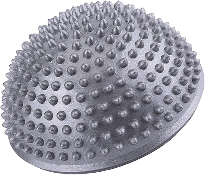 KIMISS PVC Yoga Half Ball Massager - Fitness Balance Exercise Trainer Foot Massage Ball with Massage Points (Silver)