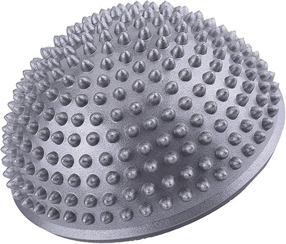 KIMISS PVC Yoga Half Ball Massager - Fitness Balance Exercise Trainer Foot Massage Ball with Massage Points (Silver)
