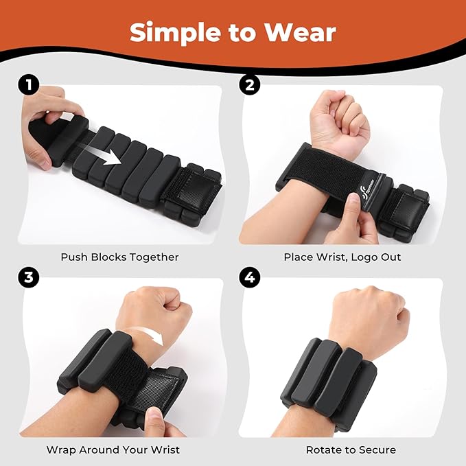 Sportneer Ankle & Wrist Weights Set of 2 (1LB/2LB Each) for Women Men Comfortable Arm Leg Weight for Pilates, Running, Walking, Workout, Yoga, Water Aerobics, Pool Exercises