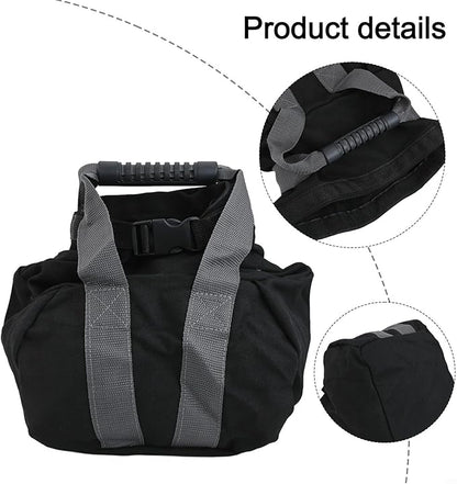 Adjustable Canvas Sandbag for Kettlebell Workout, 0-35 lbs Weight Training Fitness Bag with Ergonomic Handle, For Home Gym Yoga Strength Training
