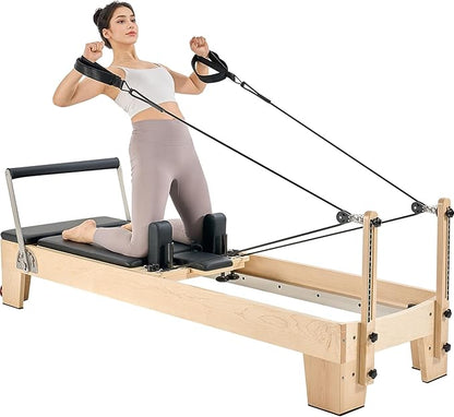 VEVOR Pilates Reformer Accessories for Home Gym, Include Reformer Box/Chair/Spine Corrector/Wall Mounted Machine/Jump Board/Foldable & Dual Resistance Springs