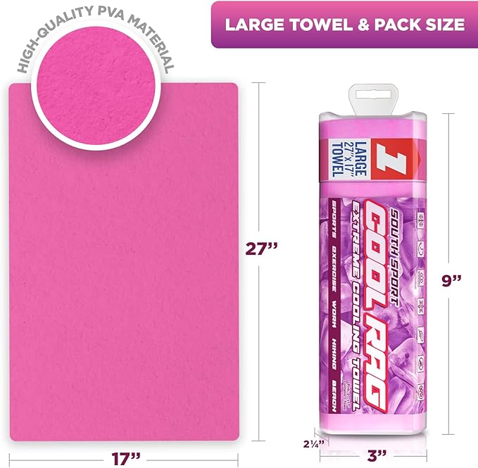 Cool RAG Extreme Cooling Towel for Heat Relief - PVA Cooling Towel for Workout, Gym, Running and for Other Outdoor Sports - Cooling Rag for Neck - Cool Towel for Quick Cooling