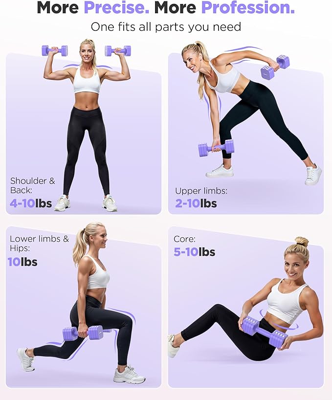 FEIERDUN 5-in-1 Adjustable Dumbbell Set of 2, 12LBS/20LBS Hand Weights for Women, Men, 1s-Adjust Dual-Stable Dumbbell Set for Women Home Gym & Outdoor