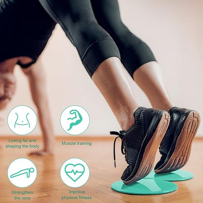 Upgrade Sport Core Sliders for Working Out - Dual Sided Glide Discs for Full Body Workout on Carpet or Hardwood Floor - Fitness & Home Exercise Equipment for Athletes