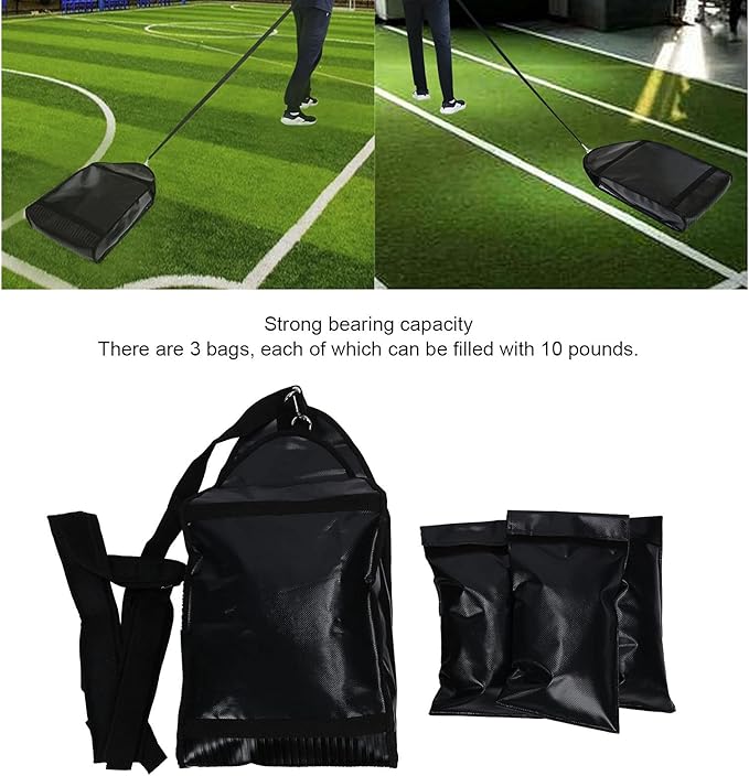 Adjustable Sandbags Weighted Training Bags with 3 Sub Bags PVC Mesh Sand Bags for Sprinters Speed Workouts Strength Exercises