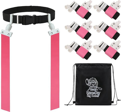 Gameday Flag Football Set – Kits for 2–14 Players w/Belts, Agility Cones & Carry Bag – Available in Multi Colors & Sizes
