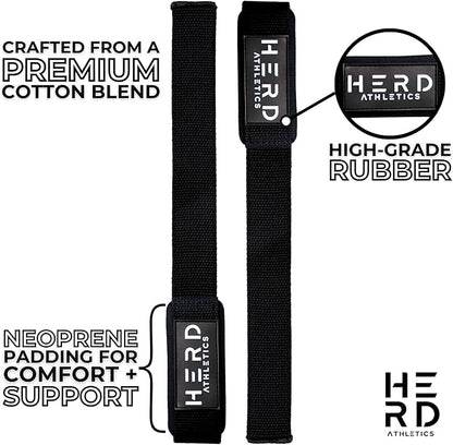 Lifting Wrist Straps – 23" Length x 1.5" Width – Padded Neoprene Cotton Straps for Weightlifting, Powerlifting, Functional Training, Strength Training & Deadlifts – Heavy Duty Grip Support