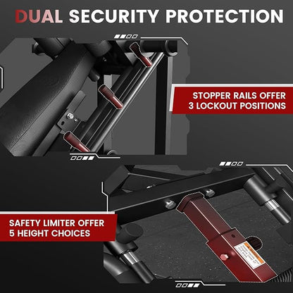 GMWD Leg Press Hack Squat Machine Combo, Leg Exercise Machine with Linear Bearing, 45-Degree Lower Body Special with Weight Storage for Quads, Hamstring, Glutes, Calves, Home Gym Leg Day Equipment