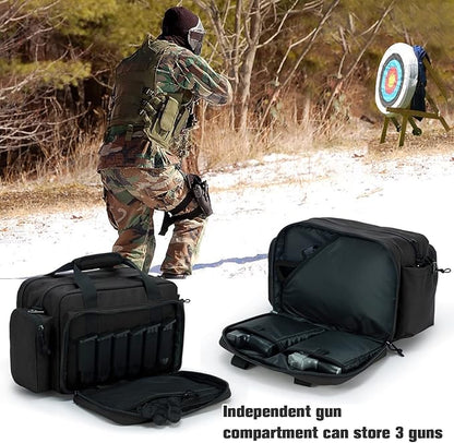 VEAGIA Range Bag,Pistol Case,Gun Range Bags For Handguns And Ammo Pouch 2 Pistols Soft Carrying Shooting Bag
