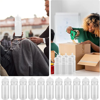 100 Pack Water Bottles Bulk 20 oz Reusable Plastic Water Bottles with Pull Top Cap Dishwasher Safe Sports Drinking Bottle for Fitness, Hiking, Cycling, or Gym Workout