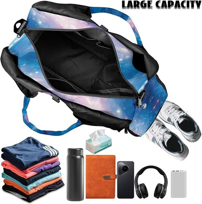 Gym Bag with Yoga Mat Holder Large Tote Bag With Multi Pockets for Women Men Dry Wet Separated Pocket Carryall Yoga Tote Bag for Pilates Travel Workout Office