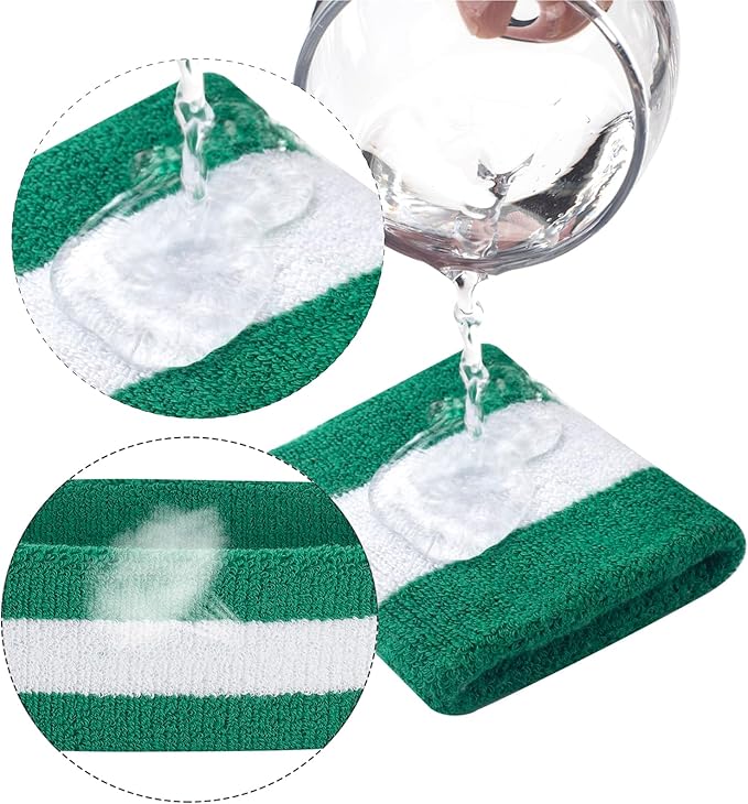 Sweatbands Headband and Wrist Set, Cotton Sweat Band for Athletic Men and Women, Sweatbands Sports Headbands for Working Out, Running, Basketball, Tennis, Yoga