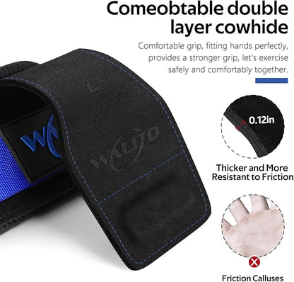 Weight Lifting Wrist Strap，Double Layer Leather Wrist Wraps with Neoprene Padding for Weightlifting & Deadlifts – Adjustable Gym Straps for Men & Women
