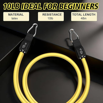 WHATAFIT Resistance Bands Set with Handles - Exercise Bands Home Gym Strength Training Equipment, Includes Door Anchor & Ankle Straps for Full Body Workout Bands, Physical Therapy