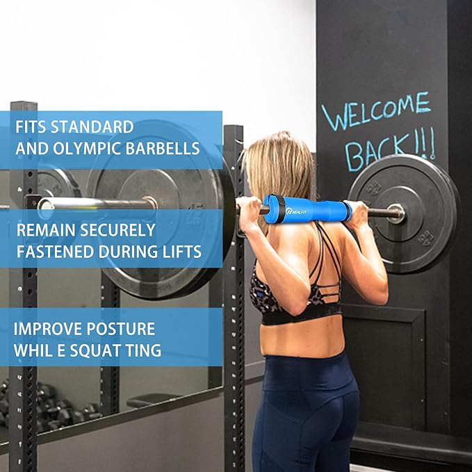 Barbell Pad Squat Pad for Squats—Squat Bar Pad—Great for Weightlifting,Lunges and Hip Thrusts—Foam Sponge Pad—Fit Standard and Olympic Bars Perfectly