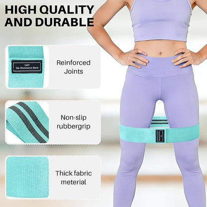 12 PCS Fabric Resistance Bands for Working Out, Booty Bands for Women and Men, Exercise Bands for Legs and Hip,Elastic Stretch Bands for Exercise Yoga Pilates Fitness Home Workout