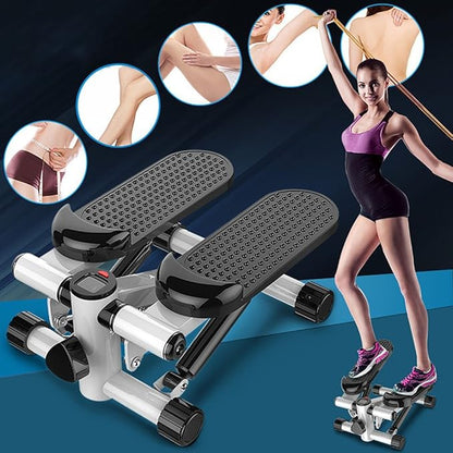 Lightweight Portable Air Stepper Climber Exercise Fitness Thigh Machine with DVD Resistant Cord for Home Workout Gym (White)