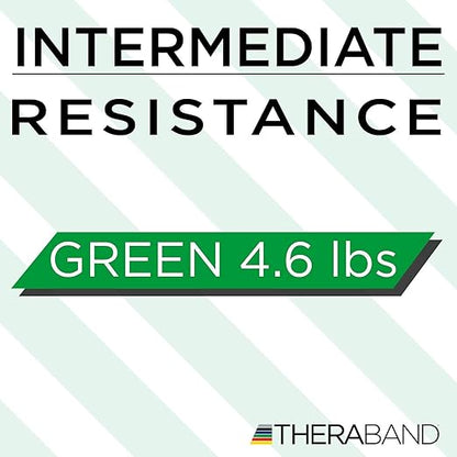 THERABAND Resistance Band Loops, 18" Green, Heavy Resistance, Latex Color-Coded 3" Wide Exercise Band Loop for Home Workouts, Pilates, Strength Training, Physical Therapy, for Women and Men