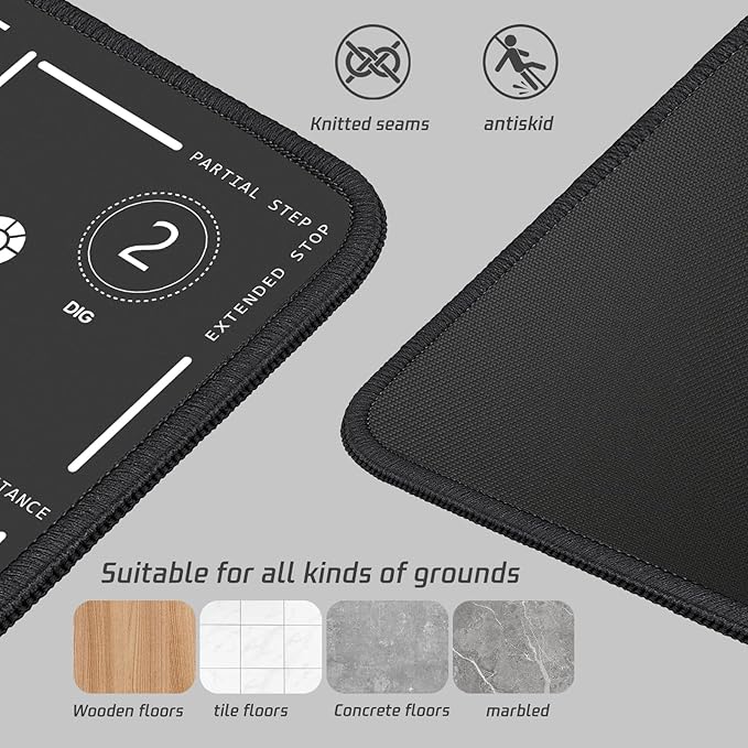 Portable Basketball Footwork Training Mat, Agility Footstep Training Mat, Basketball Pads for Training All Levels, Non-Slip Silent Equipment for All Ages to Improve Speed, Strength and Coordination