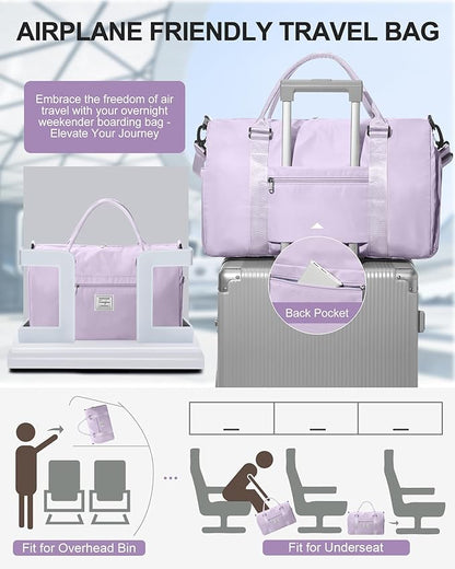 Gym Bag Womens,Travel Duffel Carry on Bag Sport Tote Bag Weekend Overnight Bag