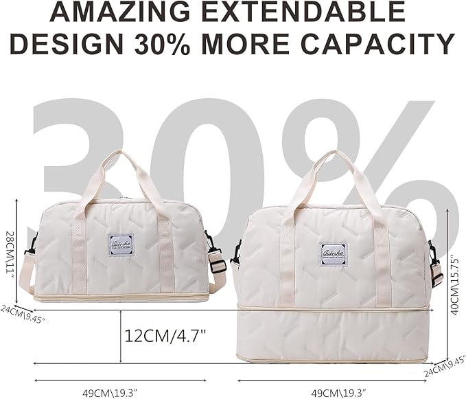 Travel Duffle Bag,Weekender Carry on Overnight Bags for Women Foldable Personal Item Bag Sport Gym Bag for Men with Wet Pocket Toiletry MakeupBag for Yoga Dance Trips Hospital