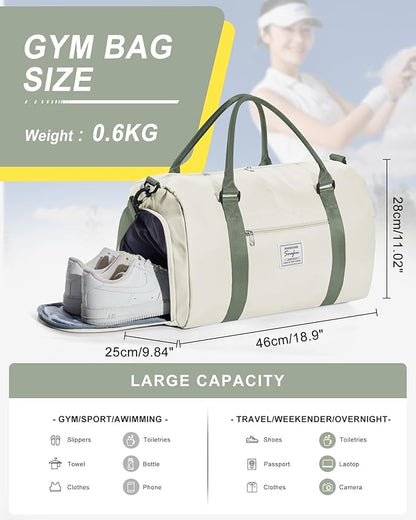 Gym Bag Womens,Travel Duffel Carry on Bag Sport Tote Bag Weekend Overnight Bag
