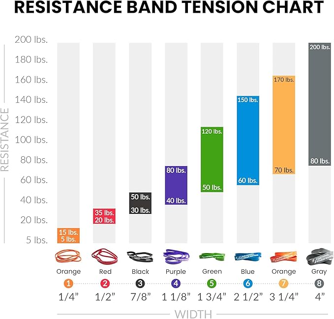 Pull Up Assist Bands Set by Functional Fitness. Heavy Duty Resistance and Assistance Training Band