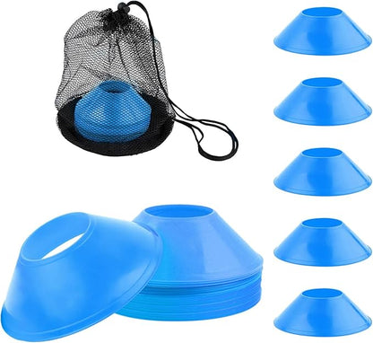 25pcs Soccer Cones for Sports Training, Mini Football Cones & Mesh Bag Flexible Agility Cones Premium Training Cones for Basketball Football Running Drills Sports Games Skating Kids